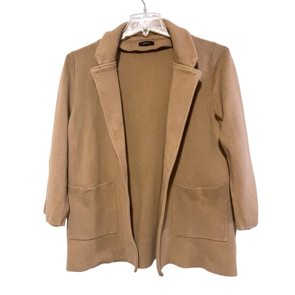 Quince Organic Cotton Blazer L Open Front Pockets Minimalist Neutral 100% Cotton - Picture 4 of 9